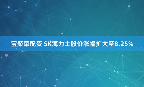 宝聚荣配资 SK海力士股价涨幅扩大至8.25%